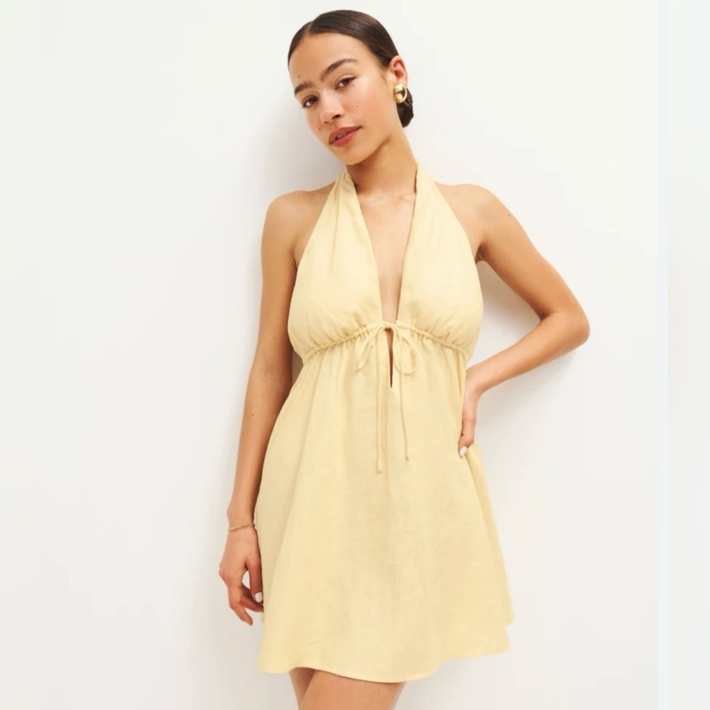 Reformation Yellow Mini Dress